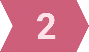 Pfeilelement in Rosa mit der Zahl 2, geeignet für visuelle Darstellungen und grafische Designs, ideal für Präsentationen und Infografiken.