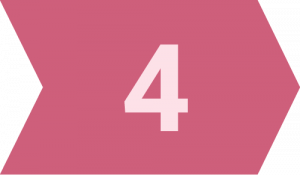 Rosa Pfeilelement mit der Zahl 4, geeignet für visuelle Darstellungen und Informationsgrafiken, ideal für Präsentationen und Webseiten.