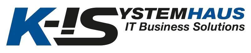 Logo mit blauem Schriftzug „KiS“ und grau-blauem „SYSTEMHAUS IT Business Solutions“ daneben.