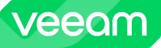 Veeam-Logo in grün und weiß mit modernem Schriftzug auf transparentem Hintergrund.