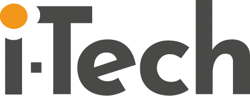 i-Tech24.de-Logo: Stilisiertes „i“ in Orange und „Tech“ in Grau, gefolgt von „24.de“ in Schwarz, darunter der Claim „IT solutions for business & people“.