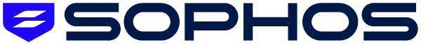 Logo von Sophos, einem Unternehmen für Cybersicherheitslösungen, in blauer Schrift mit einem stilisierten Symbol.
